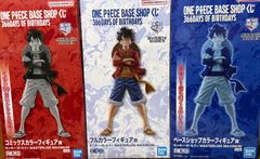 신품 미개봉 3체 세트 ONE PIECE BASE SHOP 복권 366DAYS OF BIRTHDAYS 원피스 베이스 숍 컬러 코믹 컬러 풀 컬러 루피 MASTERLISE MAXIMUM