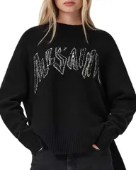 オールセインツ レディース アウター ニット・セーター クルーネック ALLSAINTS Zincrewneck Sweater BlackChalk チョークのサムネイル