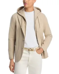 イレブンティ メンズ アウター ジャケット・ブルゾン コットン ジャージー Eleventy Cotton Pique Jersey Jacket Removable Hood Sand サンドのサムネイル