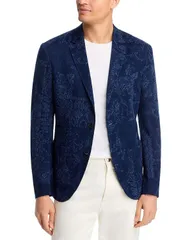 エトロ レディース アウター ジャケット・ブルゾン プリント コート ジャージー Etro Bandana Print Jersey Sport Coat Navy ネイビーのサムネイル