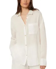 オニア レディース トップス シャツ リネン Oniair Linen Boyfriend Shirt White ホワイト