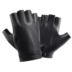 Aurenne 手袋 指なし PUレザー フィンガーレスグローブ レザーグローブ 指なし手袋 メンズ レディース ロック 