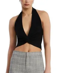 ビーシービージーマックスアズリア レディース アウター ニット・セーター ホルター BCBGMAXAZRIA Halter Sweater Top Black ブラックのサムネイル