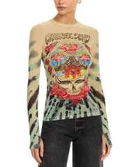 アリスアンドオリビア レディース トップス Tシャツ クルーネック Alice and Olivia x Grateful Deadelaina Long Sleeved Crewneck Tee Aのサムネイル