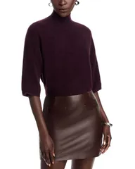 マジェスティック レディース アウター ニット・セータートルネック Majestic Filatures Three Quarter Sleeve Turtleneck Sweater Aubergiのサムネイル
