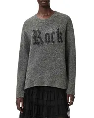 オールセインツ レディース アウター ニット・セーター クルーネック ALLSAINTS Rock Crewneck Sweater MetallicCharcoal チャコールのサムネイル