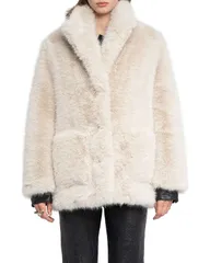ザディグ エ ヴォルテール レディース アウター コート Zadig Voltaire Fleur Faux Fur Coat Ecru エクリュのサムネイル
