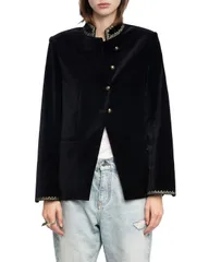 ザディグ エ ヴォルテール レディース アウター ジャケット・ブルゾン ベルベット ブレザー Zadig Voltaire Verysa Velvet Blazer Black ブラックのサムネイル