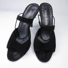 ジョルジオアルマーニ GIORGIO ARMANI サンダル ハイヒール ストラップ スエード 35 1/2 23㎝サイズ相当 ブラック 98109 0616のサムネイル