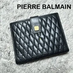 Pierre Balmain ピエールバルマン 二つ折り財布 レザー ブラック がま口 マトラッセのサムネイル