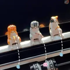 釣り猫の車内装飾、かわいい樹脂製、パイプとガラス付き、自動車用バックミラーペンダント、車のアクセサリー用エアアウトレット