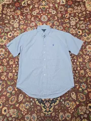 ポロラルフローレン ブレイク スモールチェック柄 半袖 シャツ (M)