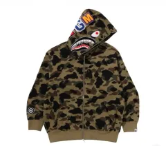(新品) M A BATHING APE アベイシングエイプ カモフラ ジャカード シャーク ジップアップ 迷彩柄