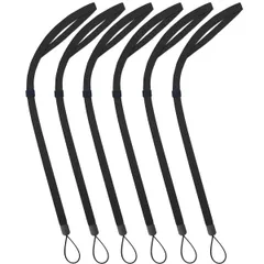 新品 [AMUU] ネックストラップ 調整可能な長さ 携帯すとらっぷ 首かけ ストラップ スマホ 名札・ホルダー スマートフォン マスコット キー 用 落下防止 ナイロン 6本入 ブラック