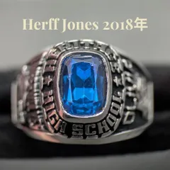 ハーフジョーンズ 社 カレッジリング 2018年 6.5号 ブルー ピンキー 狼 