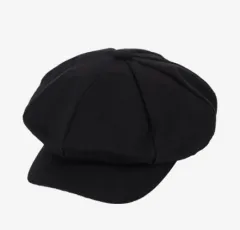 VARZAR(バザール) ヘリンボーン ラベン ニュースボーイキャップ ブラック