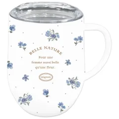 ☆ ベルナチュールブルー ☆ ステンレスマグ 320ml マグカップ フタ付 蓋付き ステンレスマグカップ 保温 保冷 コーヒーカップ 320ml 約 350ml ステンレスマグ おしゃれ ミリミリ かわいい 食器 コップ ギフト 雑貨 大人可愛いのサムネイル
