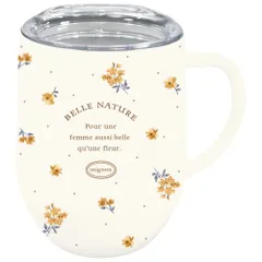 ☆ ベルナチュールイエロー2 ☆ ステンレスマグ 320ml マグカップ フタ付 蓋付き ステンレスマグカップ 保温 保冷 コーヒーカップ 320ml 約 350ml ステンレスマグ おしゃれ ミリミリ かわいい 食器 コップ ギフト 雑貨 大人可愛いのサムネイル