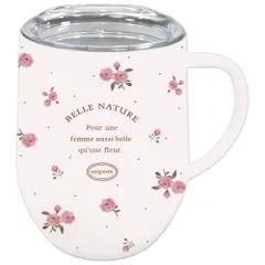 ☆ ベルナチュールピンク2 ☆ ステンレスマグ 320ml マグカップ フタ付 蓋付き ステンレスマグカップ 保温 保冷 コーヒーカップ 320ml 約 350ml ステンレスマグ おしゃれ ミリミリ かわいい 食器 コップ ギフト 雑貨 大人可愛いのサムネイル