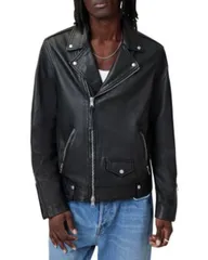 オールセインツ メンズ アウター ジャケット・ブルゾン レザー ALLSAINTS Milo Leather Biker Jacket Black ブラックのサムネイル