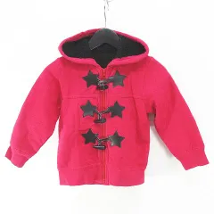 エックスガール ファーストステージ x-girl first stage 長袖 パーカー ジャケット 4T 100cm ピンク系 ジップアップ トグルボタン 裏地ボア