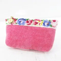 フェイラー FEILER ポーチ シェニール織 フラワー ピンク ドイツ製