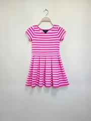 ポロラルフローレン キッズ ピンク ストライプ ONE PIECE S(7)