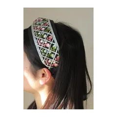 【新品】 【Ribbot】ヘアバンド 作成キット インドリボン インド刺繍リボン1本+シークレット1本付 初心者でも ギフトにも 説明書つき (黒系) 0