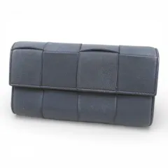 ボッテガヴェネタ BOTTEGA VENETA 長財布 イントレチャート グレー レザー イタリア製