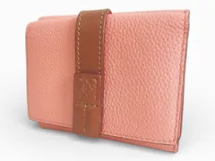 ロエベ LOEWE トライフォールド コンパクトウォレット ピンク レザー 三つ折り財布