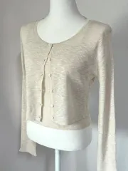 (未使用 新品) HAWA ニート ゴージ ノースリーブ クロップド カーディガン セット ベージュ