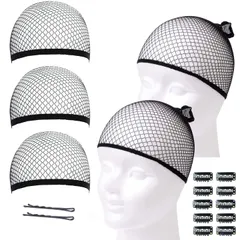 ウィッグネット コスプレ 筒型 黒 5個セット shefun ウィッグキャップ メッシュ メンズ 男女兼用 ブラック ヘアネット 痛くない 髪束ね ネット フリーサイズ JP193のサムネイル