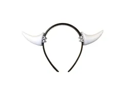 [newcom] 悪魔の角 2型 ハロウィン コスプレ 仮装 カチューシャ付き (白) セクシー サキュバスのサムネイル