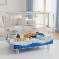 飼育ケース 75cm 大型 ハムスター ケージ 全透明 PET素材 アクリル風