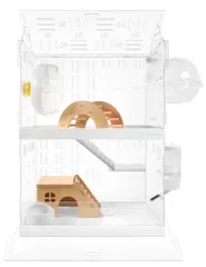 RoBeKaU 中大型ハムスターケージ ケージ hamster cage 透明度高 掃除しやすい 持ち運び 通気穴いっぱい 御洒落 多頭飼育用 ハムスター クリア イージーホーム デグー アクリル アクセサリ (透明A)のサムネイル