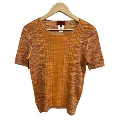 MISSONI(ミッソーニ) 半袖セーター サイズ46 L レディース美品  - オレンジ MISSONI(ミッソーニ) 半袖セーター サイズ46 L レディース美品