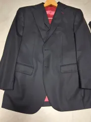 メンズ スーツ セット ブラック スリーピース