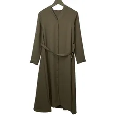 【中古】　N.Natural Beauty Basic　ワンピース　長袖　ロング丈　無地　ウエストゴム　カジュアルワンピース　古着　/4387