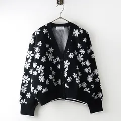 マチャット MACHATT フラワージャガードカーディガン ｜ブラック トップス 長袖 セーター【2400014895643】のサムネイル