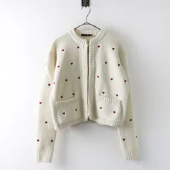 美品 定価47300円 ツルバイマリコオイカワ TSURU by Mariko OikawaPandora ハート刺繍ニットカーディガン F┃羽織り【2400014885378】のサムネイル