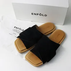 エンフォルド ENFOLD スウェードフラットサンダル 38 ブラック┃【2400014896879】のサムネイル