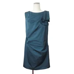 ランバンオンブルー LANVIN en Bleu ワンピース ノースリーブ リボン ポリエステル 38 グリーン系 緑