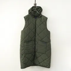 美品 ラベンハム LAVENHAM ビッグキルテッドフーデッドロングラインジレ 10＼カーキ ロングベスト フード【2400014892581】のサムネイル