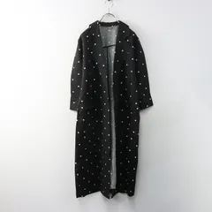 ミラオーウェン Mila Owen リネンチェスターコート 0｜ブラック トップス 水玉 ドット ベルト付き【2400014919875】