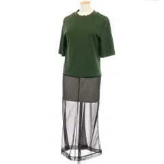 【中古】トーガ TOGA レーヨンポリエステル クルーネック 半袖 ワンピース グリーンxブラック【サイズ36】【レディース】のサムネイル