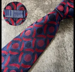Dunhill ネイビー レッド シルク ネクタイ[MSE843]