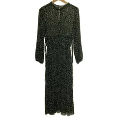 【中古】　SNIDEL　ワンピース　長袖　ロング丈　水玉　ドローストリング　プリーツ　古着　/2408