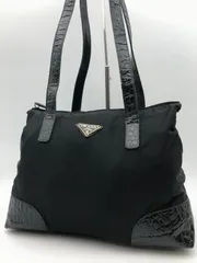 PRADA　プラダ　ショルダーバッグ　テスートナイロン　三角ロゴ　ブラック系　408