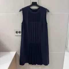 セオリー シルク100 プリーツ ノースリーブワンピース