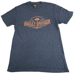 HARLEY DAVIDSON ハーレーダビッドソン 半袖Ｔシャツ モーターサイクル グレー(メンズ L)中古 古着 X9026